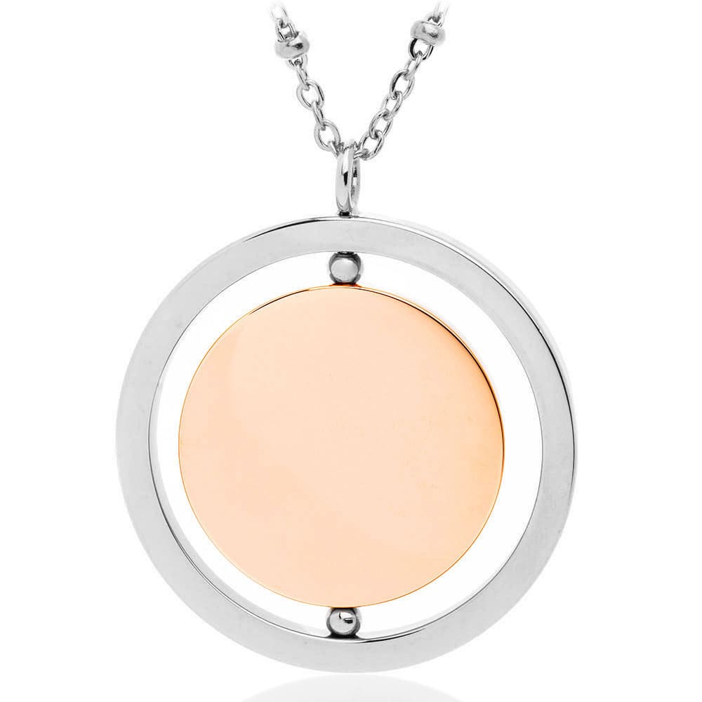 Gravur-Spiegel-Halskette für eine Bildgravur mit Wunschtext | Personalisiertes Geschenk | Fotogeschenk