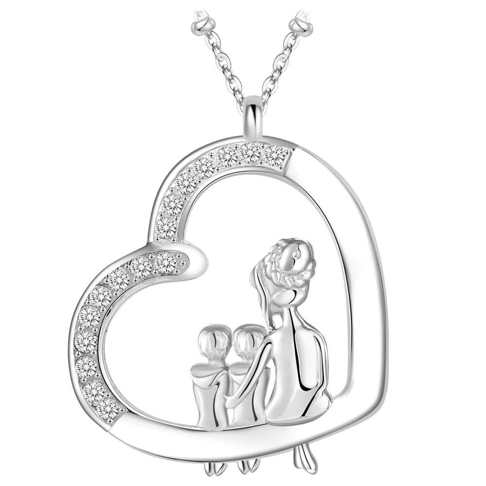 Herz-Halskette mit Gravur "Mama & zwei Söhne" | Personalisiertes Geschenk | Mama | Sohn