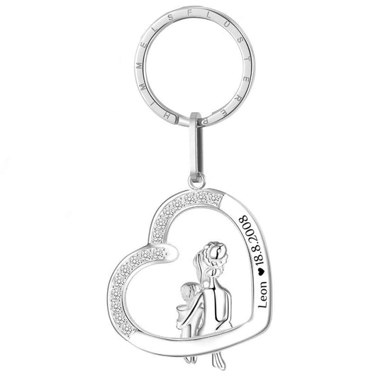 Herz-Schlüsselanhänger mit Gravur "Mama & Sohn" | Personalisiertes Geschenk | Mama | Sohn
