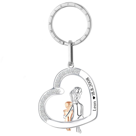 Herz-Schlüsselanhänger mit Gravur "Mama & Sohn" | Personalisiertes Geschenk | Mama | Sohn