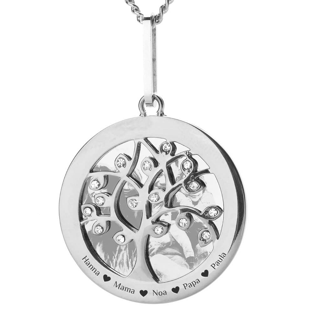 Halskette mit Gravur "Familie" für eine Bildgravur mit Wunschtext