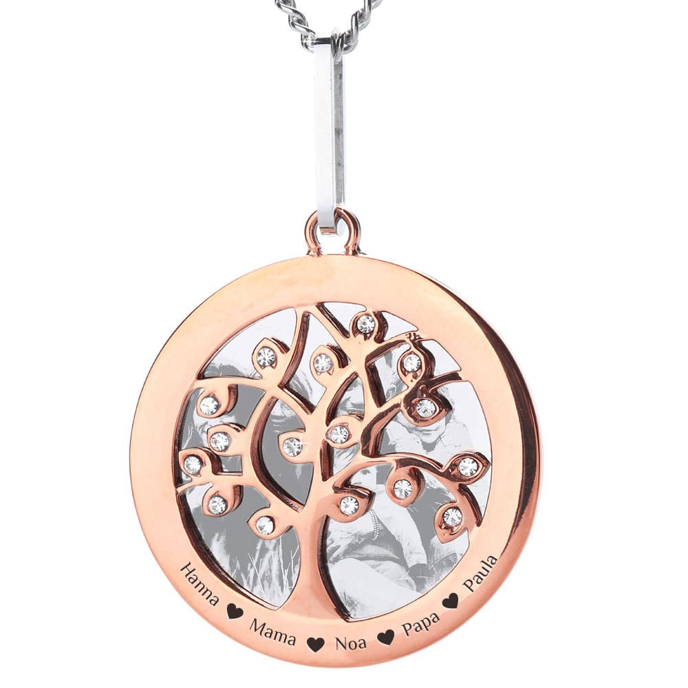 Halskette mit Gravur "Familie" für eine Bildgravur mit Wunschtext