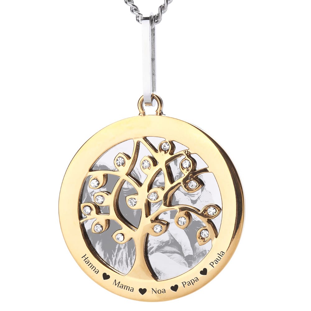 Halskette mit Gravur "Familie" für eine Bildgravur mit Wunschtext