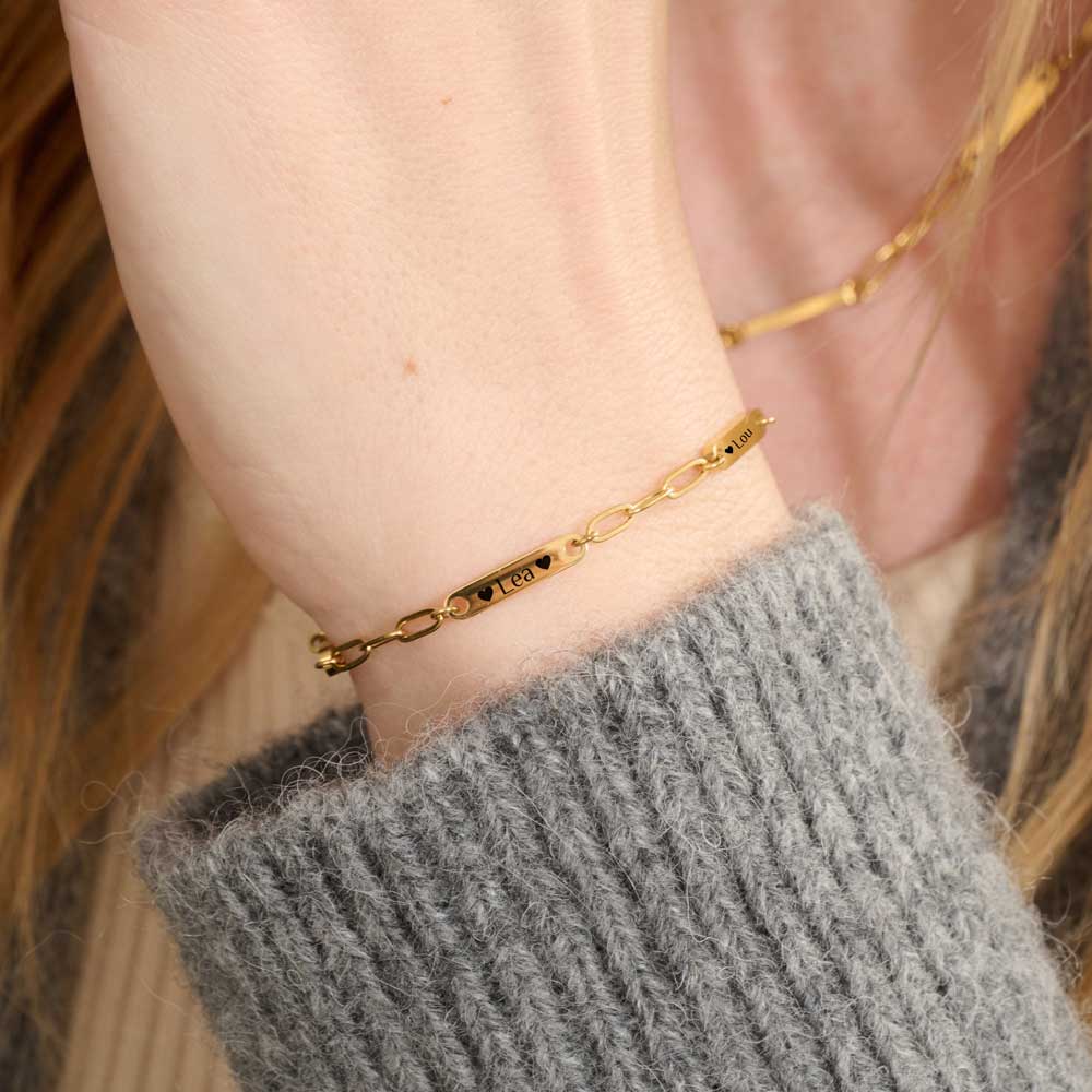 Für Damen: Venezianisches Gravur-Armband "4 Namen"