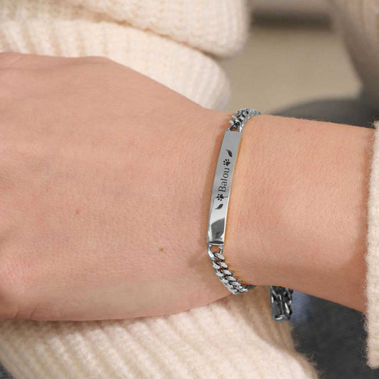 Gravur-Panzerketten-Armband für Damen