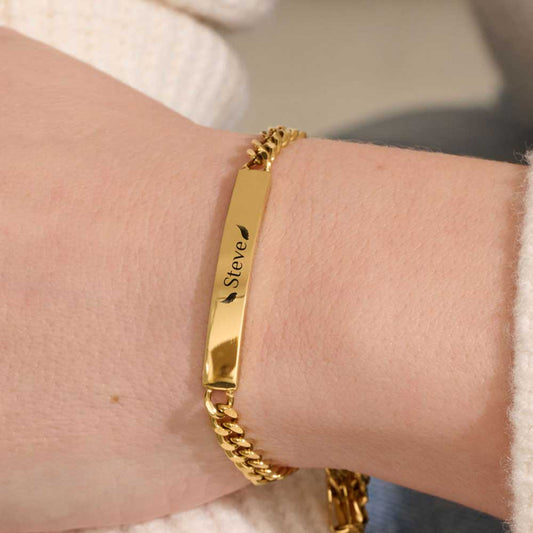 Gravur-Panzerketten-Armband für Damen