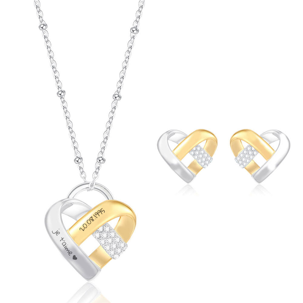 Herz-Schmuck-Set mit Gravur