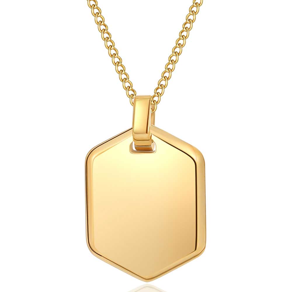 Für Herren: Bild-Gravur-Halksette "Hexagon"