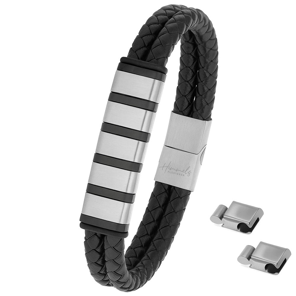 Für Herren: Leder Gravur-Armband "Papa & Wir" für 5 Gravuren