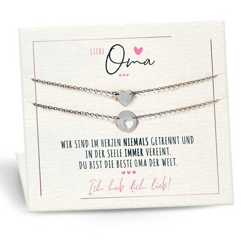 Freundschaftsarmband 2er Set auf Grußkarte Nr. 5 "Poesie" als Geschenk