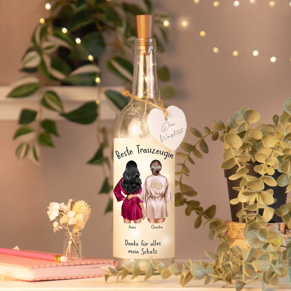 Personalisierte Lichterflasche "Junggesellenabschied JGA #2"