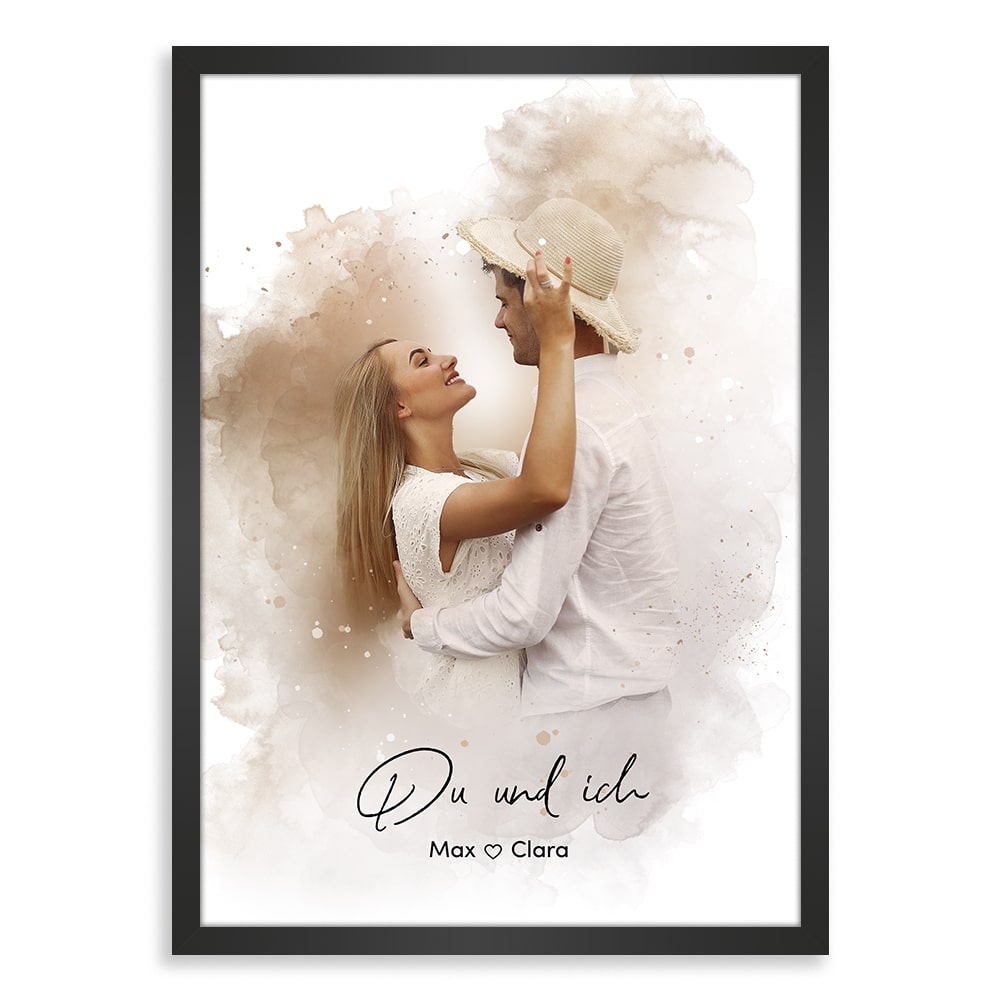 Kunstdruck-Poster Nr. 8 "Aquarell" als personalisiertes Geschenk mit deinem eigenem Foto | Handgefertigt in Bayern | DIN A4
