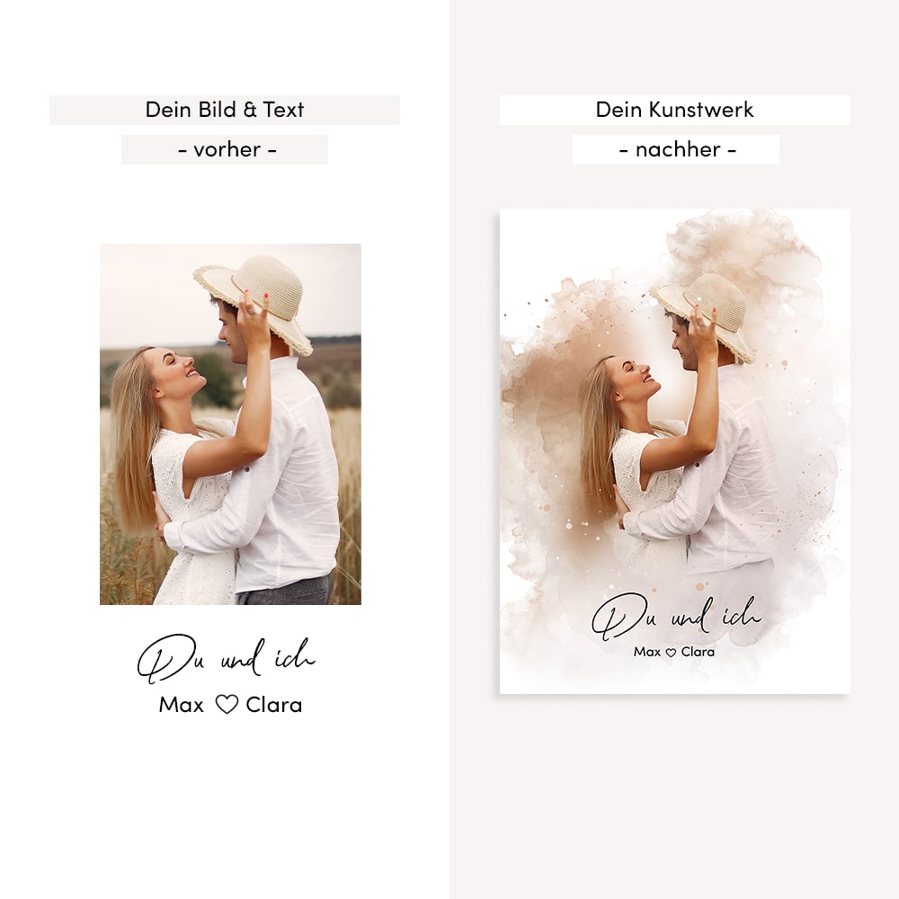 Kunstdruck-Poster Nr. 8 "Aquarell" als personalisiertes Geschenk mit deinem eigenem Foto | Handgefertigt in Bayern | DIN A4