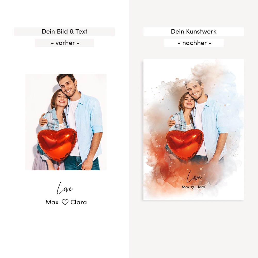 Kunstdruck-Poster Nr. 8 "Aquarell" als personalisiertes Geschenk mit deinem eigenem Foto | Handgefertigt in Bayern | DIN A4