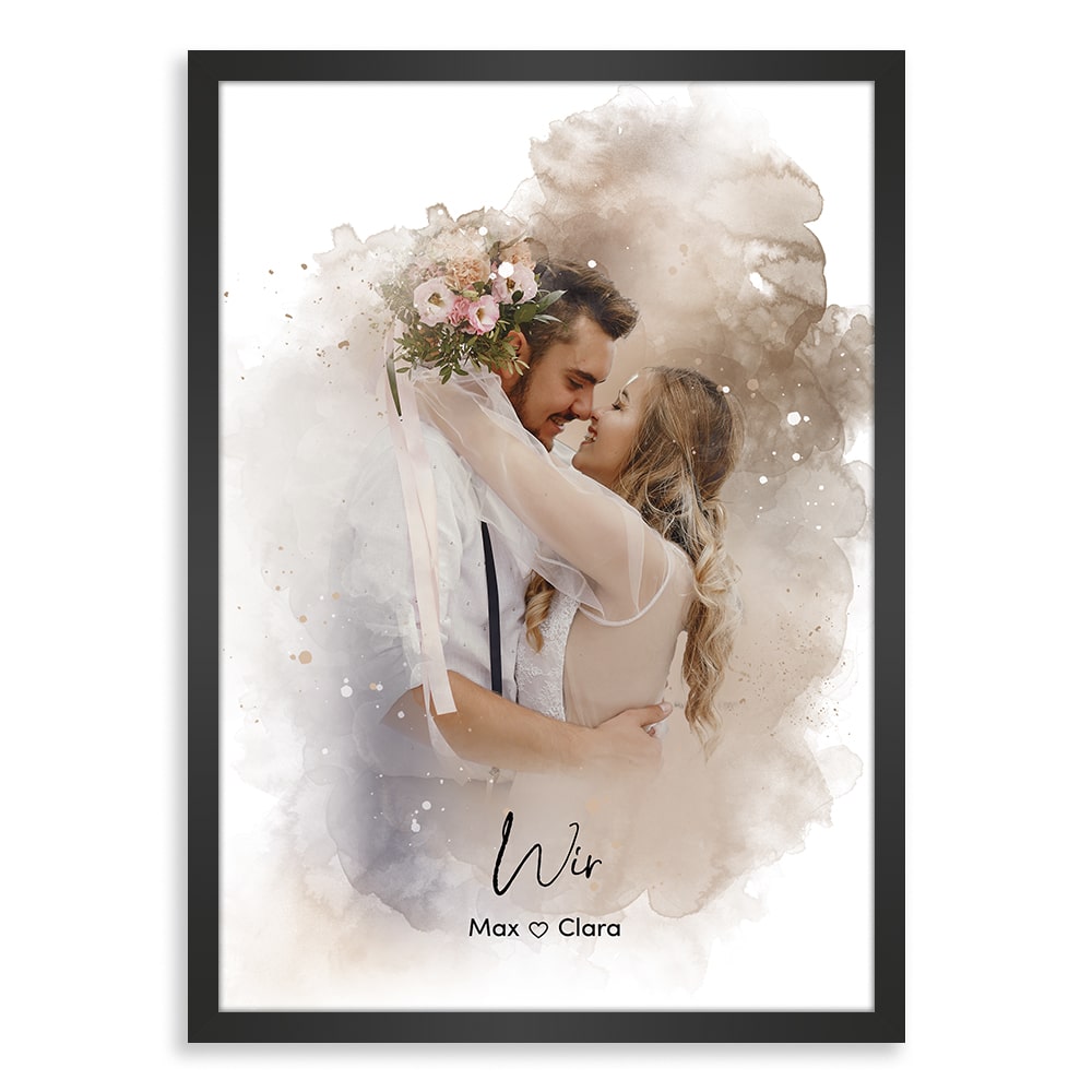 Kunstdruck-Poster Nr. 8 "Aquarell" als personalisiertes Geschenk mit deinem eigenem Foto | Handgefertigt in Bayern | DIN A4