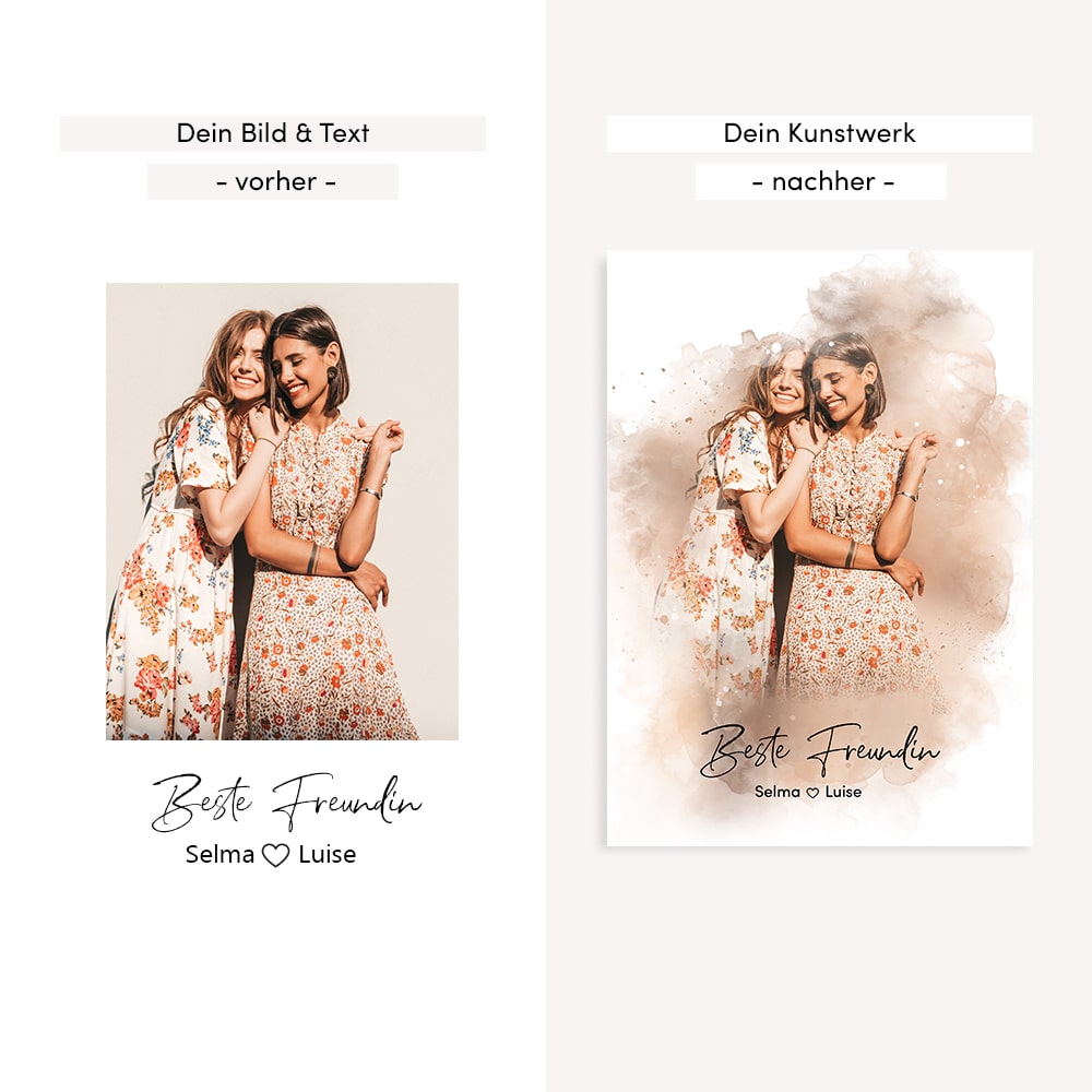 Kunstdruck-Poster Nr. 8 "Aquarell" als personalisiertes Geschenk mit deinem eigenem Foto | Handgefertigt in Bayern | DIN A4