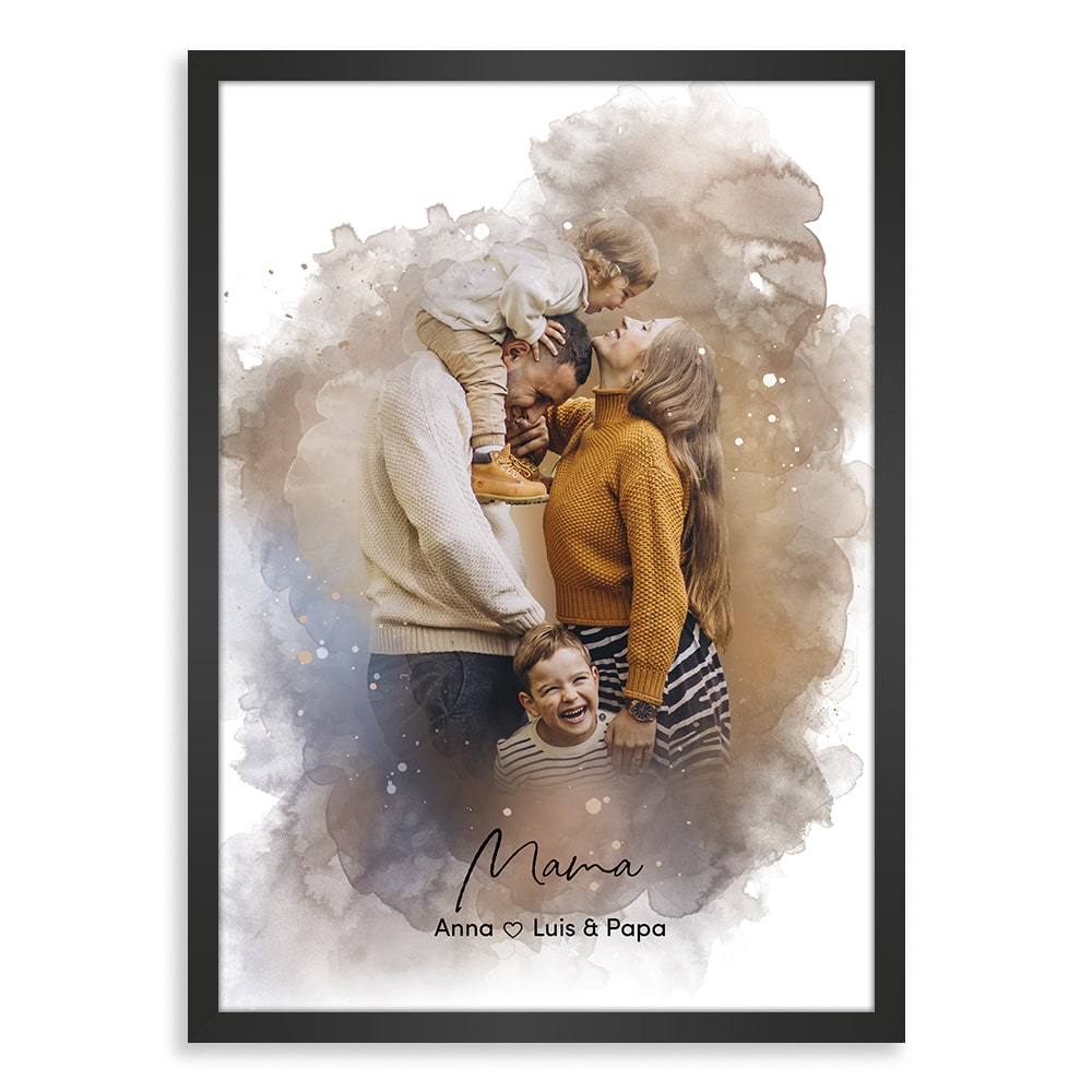 Kunstdruck-Poster Nr. 8 "Aquarell" als personalisiertes Geschenk mit deinem eigenem Foto | Handgefertigt in Bayern | DIN A4