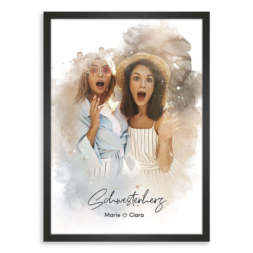Kunstdruck-Poster Nr. 8 "Aquarell" als personalisiertes Geschenk mit deinem eigenem Foto | Handgefertigt in Bayern | DIN A4