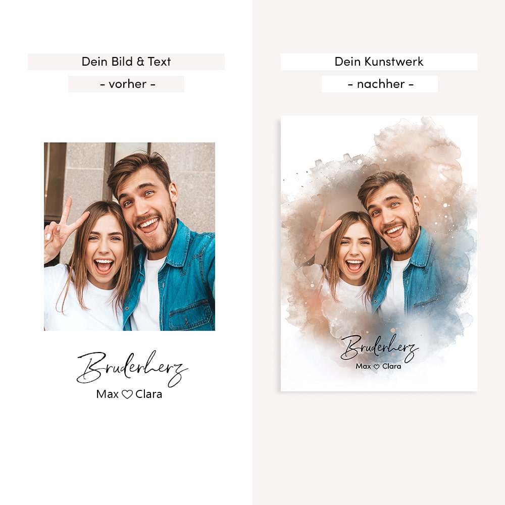 Kunstdruck-Poster Nr. 8 "Aquarell" als personalisiertes Geschenk mit deinem eigenem Foto | Handgefertigt in Bayern | DIN A4
