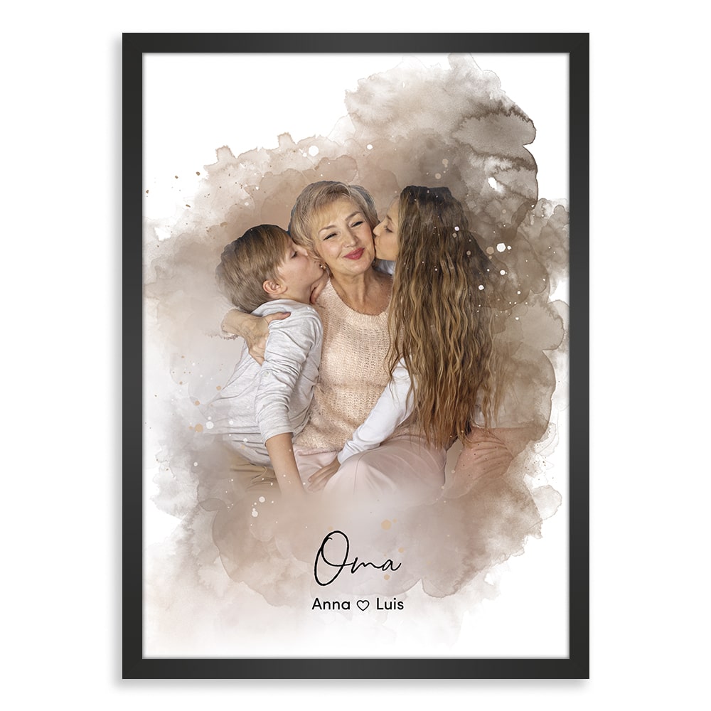 Kunstdruck-Poster Nr. 8 "Aquarell" als personalisiertes Geschenk mit deinem eigenem Foto | Handgefertigt in Bayern | DIN A4