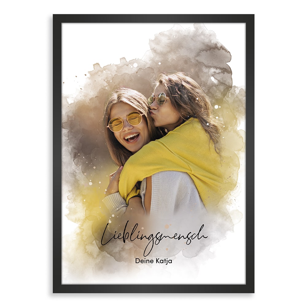 Kunstdruck-Poster Nr. 8 "Aquarell" als personalisiertes Geschenk mit deinem eigenem Foto | Handgefertigt in Bayern | DIN A4
