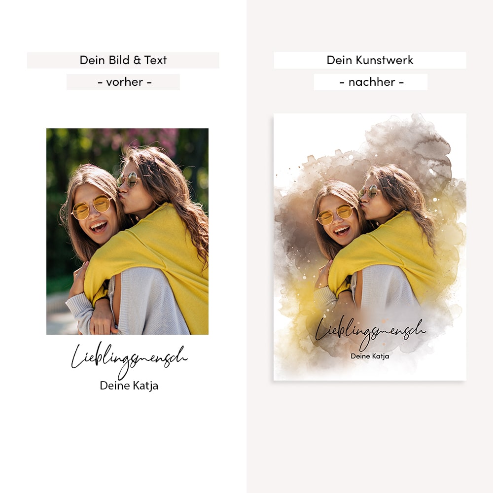 Kunstdruck-Poster Nr. 8 "Aquarell" als personalisiertes Geschenk mit deinem eigenem Foto | Handgefertigt in Bayern | DIN A4