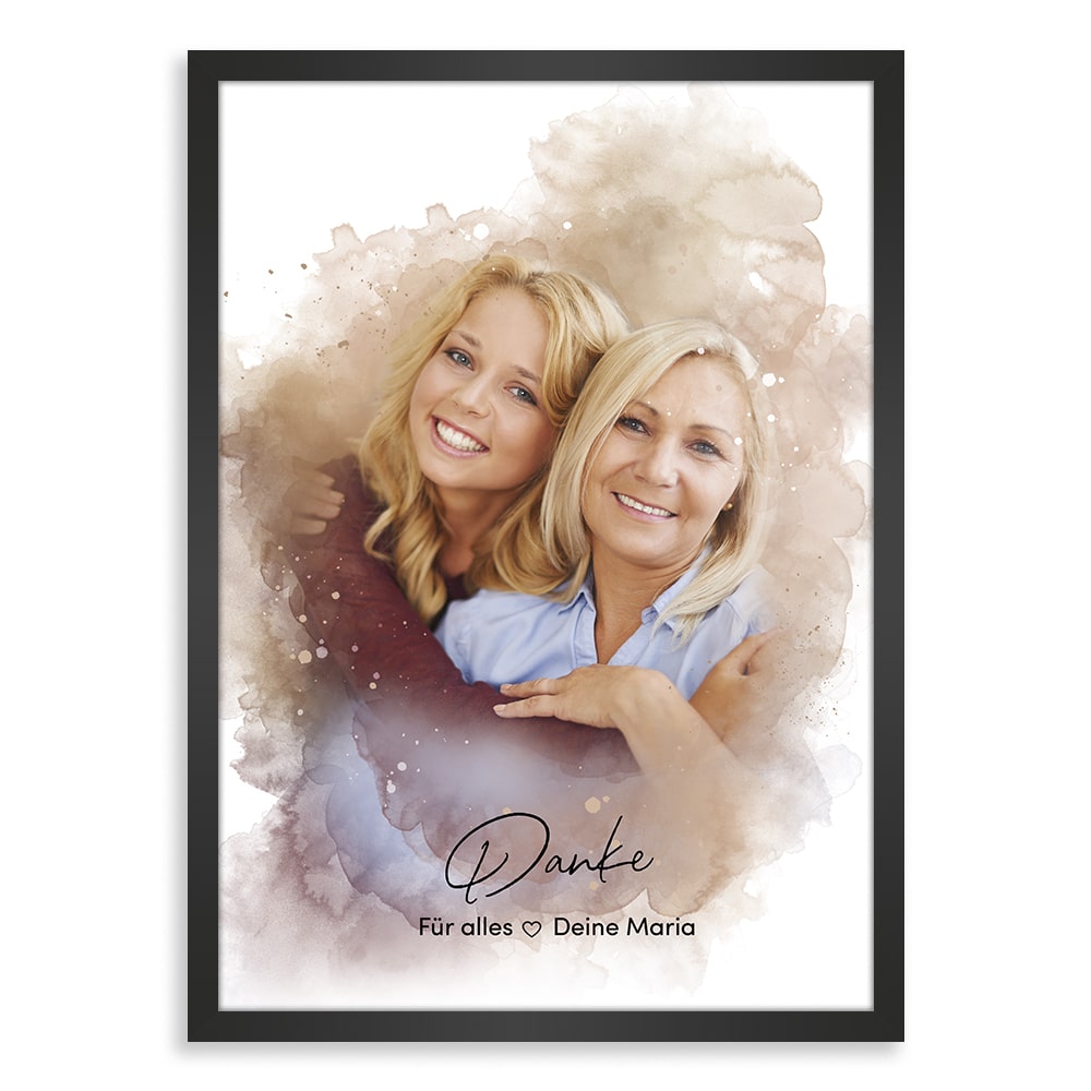 Kunstdruck-Poster Nr. 8 "Aquarell" als personalisiertes Geschenk mit deinem eigenem Foto | Handgefertigt in Bayern | DIN A4