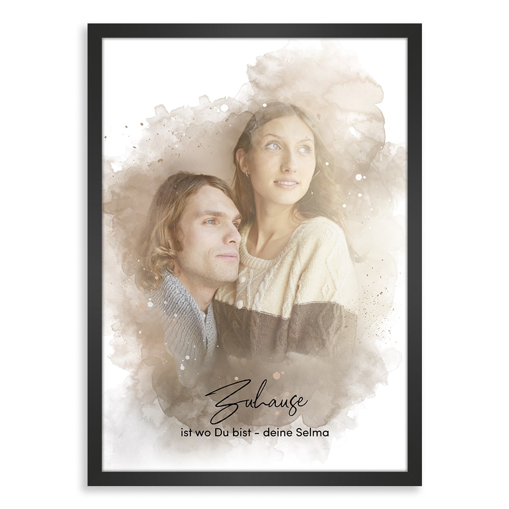 Kunstdruck-Poster Nr. 8 "Aquarell" als personalisiertes Geschenk mit deinem eigenem Foto | Handgefertigt in Bayern | DIN A4