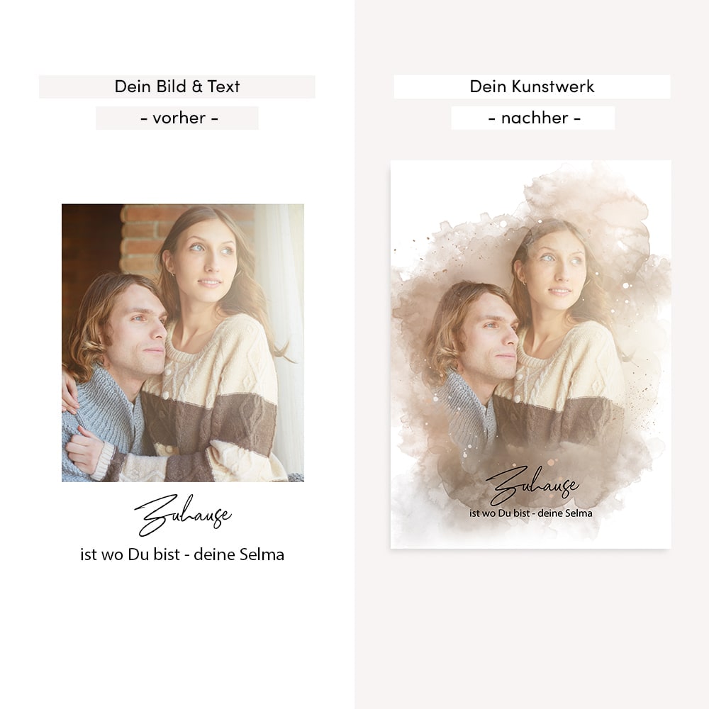 Kunstdruck-Poster Nr. 8 "Aquarell" als personalisiertes Geschenk mit deinem eigenem Foto | Handgefertigt in Bayern | DIN A4