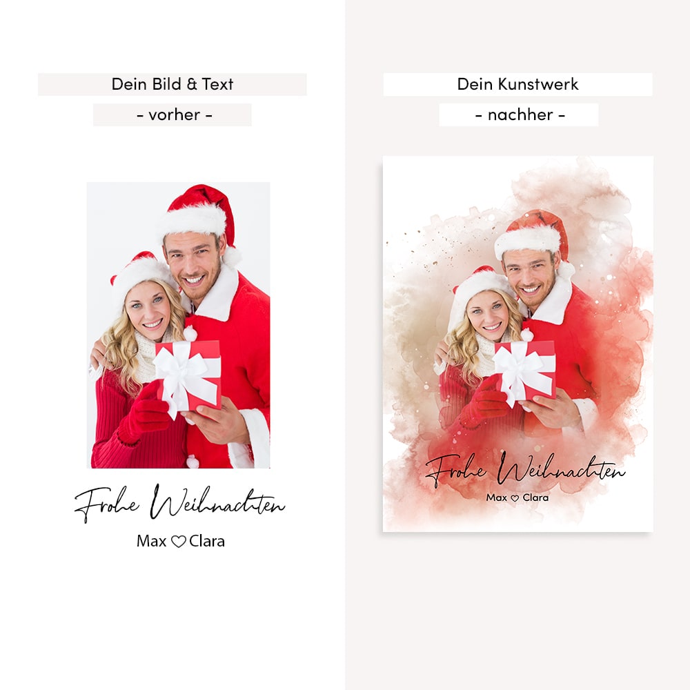 Kunstdruck-Poster Nr. 8 "Aquarell" als personalisiertes Geschenk mit deinem eigenem Foto | Handgefertigt in Bayern | DIN A4