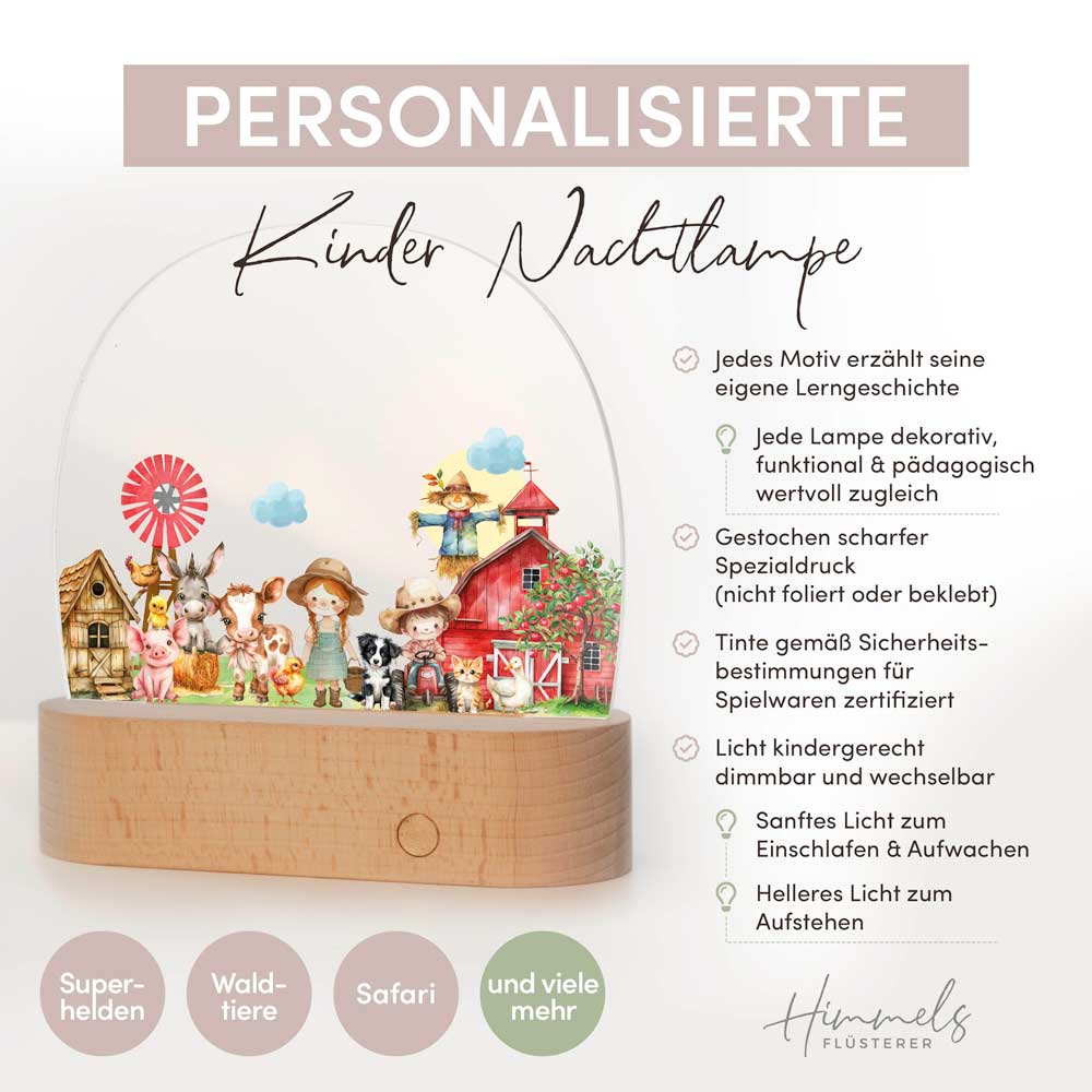 Personalisierte Nachtlampe als Geschenk für Kinder | Nachtlicht mit Namen