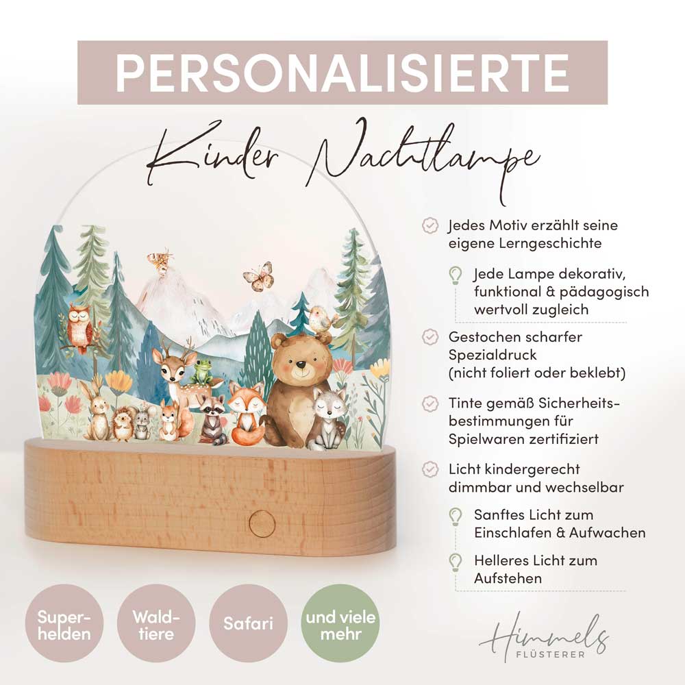 Personalisierte Nachtlampe als Geschenk für Kinder | Nachtlicht mit Namen
