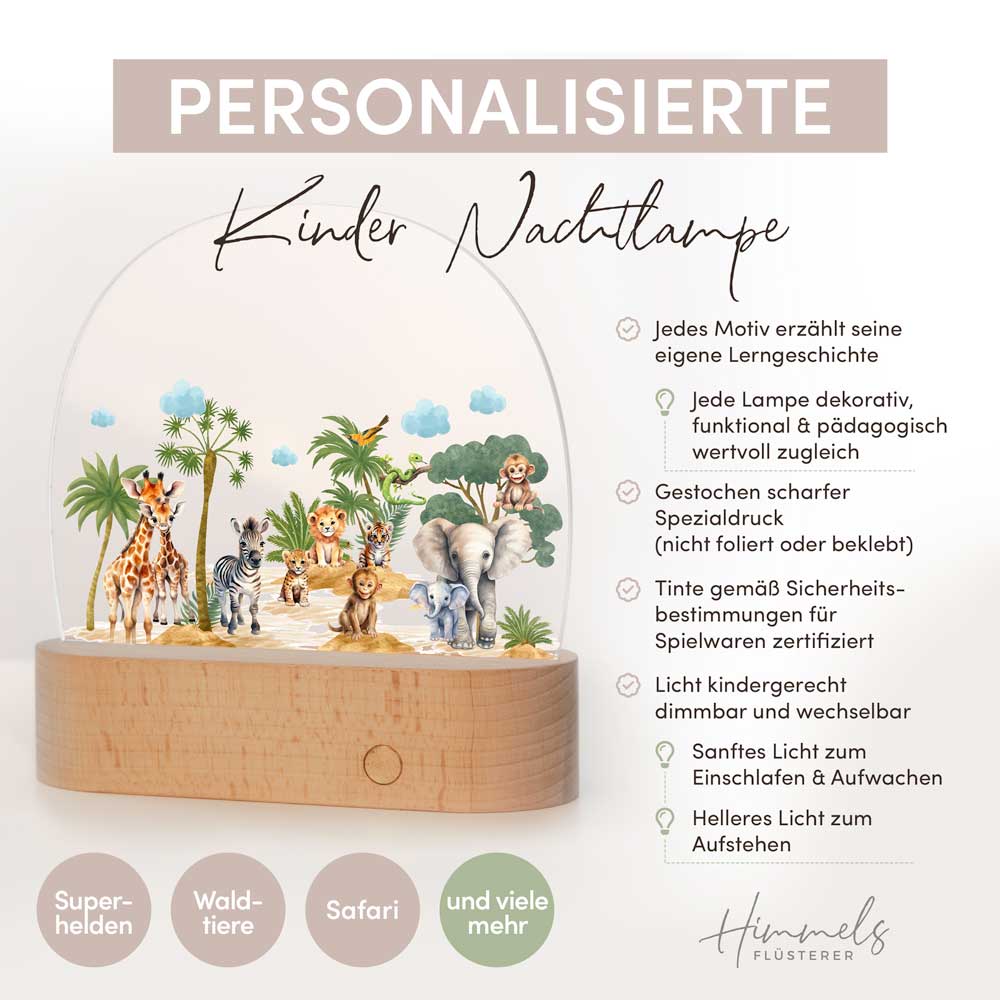 Personalisierte Nachtlampe als Geschenk für Kinder | Nachtlicht mit Namen