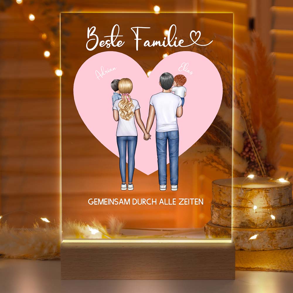 Personalisierte LED-Lampe aus Acrylglas "My Family #2"