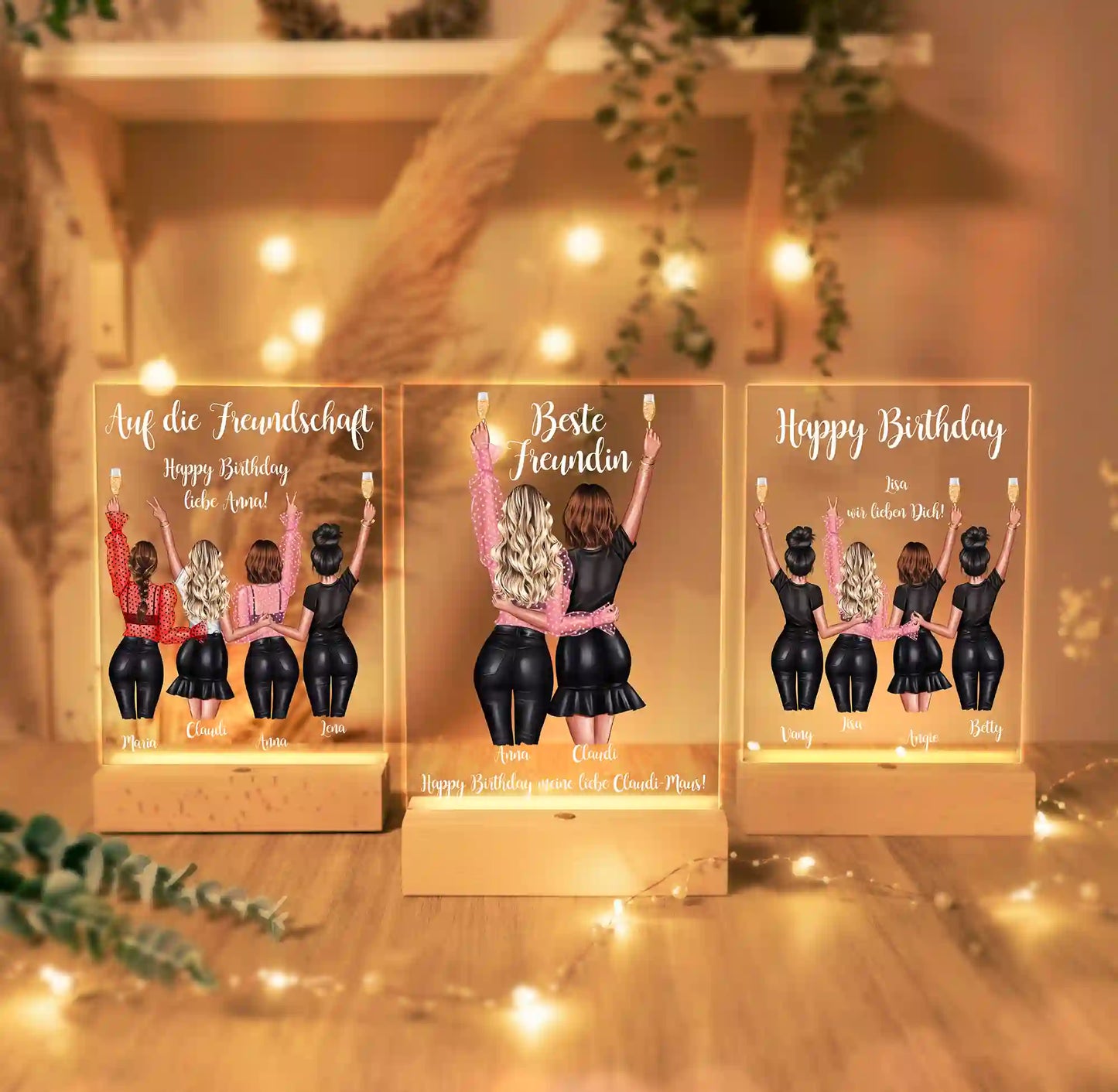 Personalisierte LED-Lampe aus Acrylglas "Beste Freundin #1"