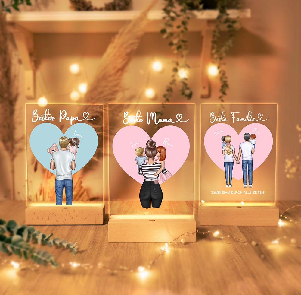 Personalisierte LED-Lampe aus Acrylglas "My Family #2"