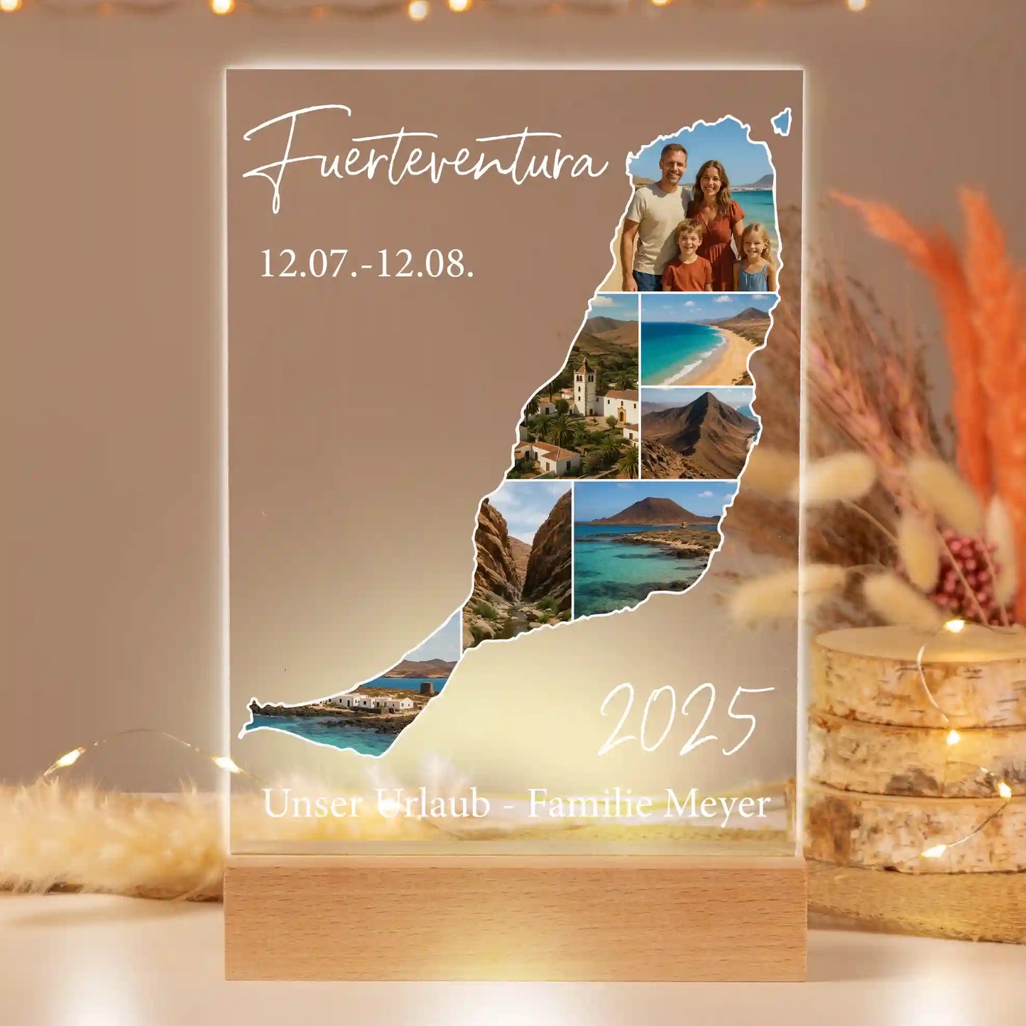 Personalisiertes Bild auf Acrylglas "Unser Urlaub"
