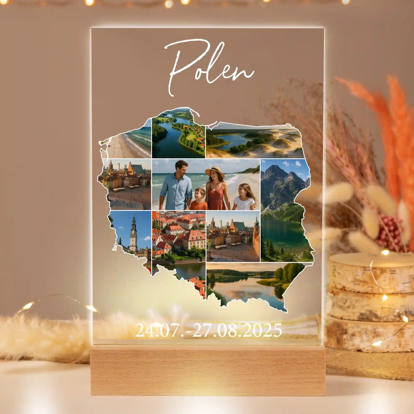 Personalisiertes Bild auf Acrylglas "Unser Urlaub"