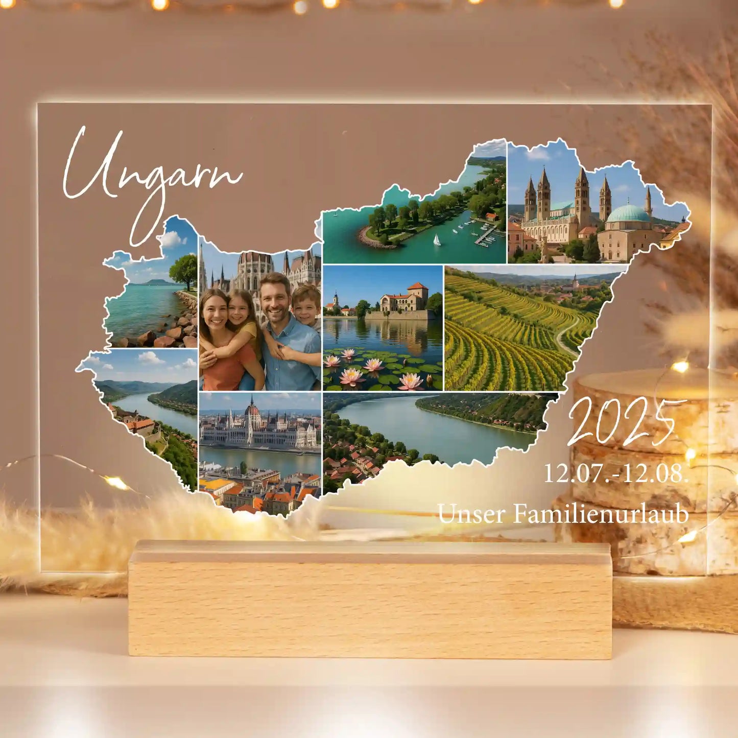 Personalisiertes Bild auf Acrylglas "Unser Urlaub"