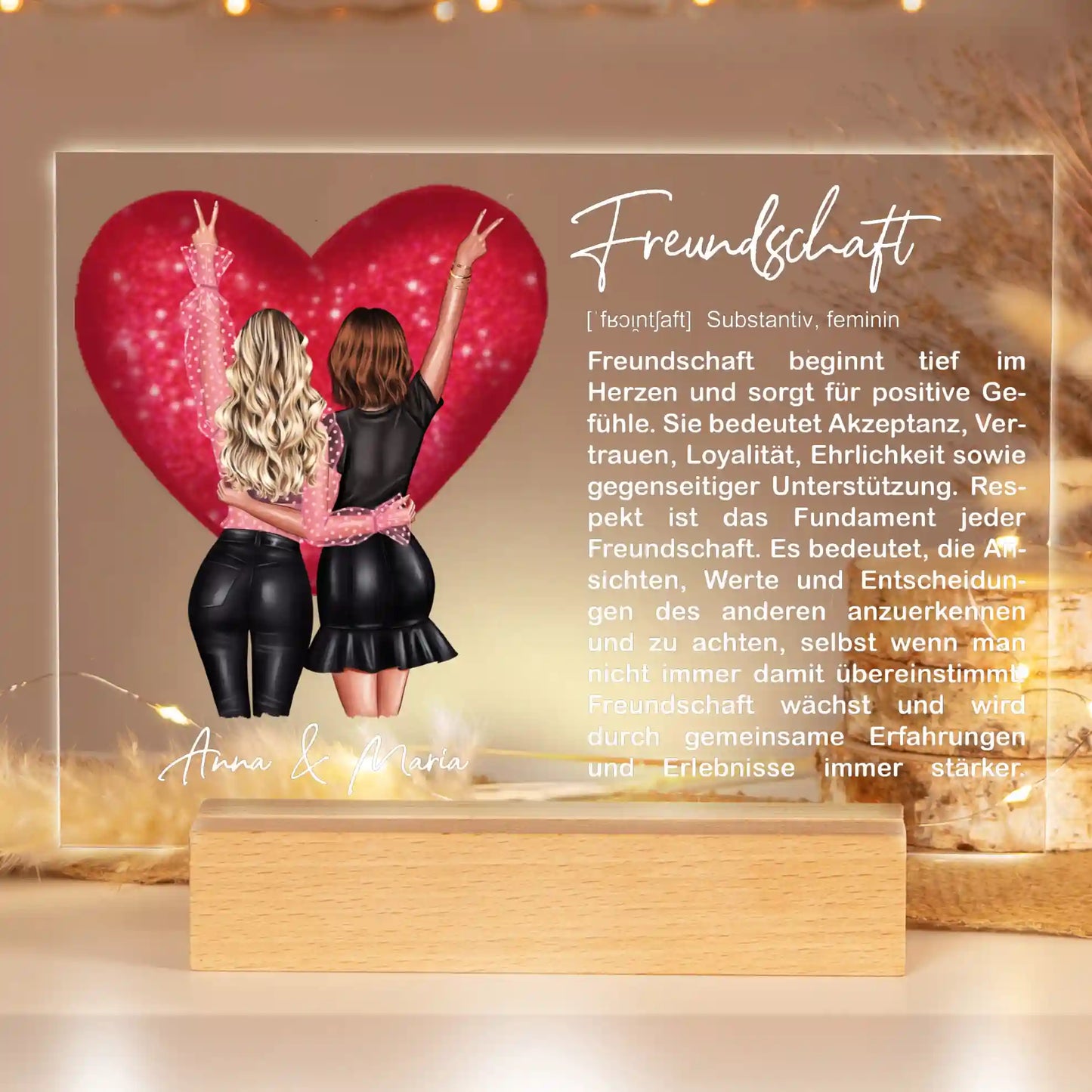Personalisiertes Bild auf Acrylglas "Definition unserer Freundschaft"