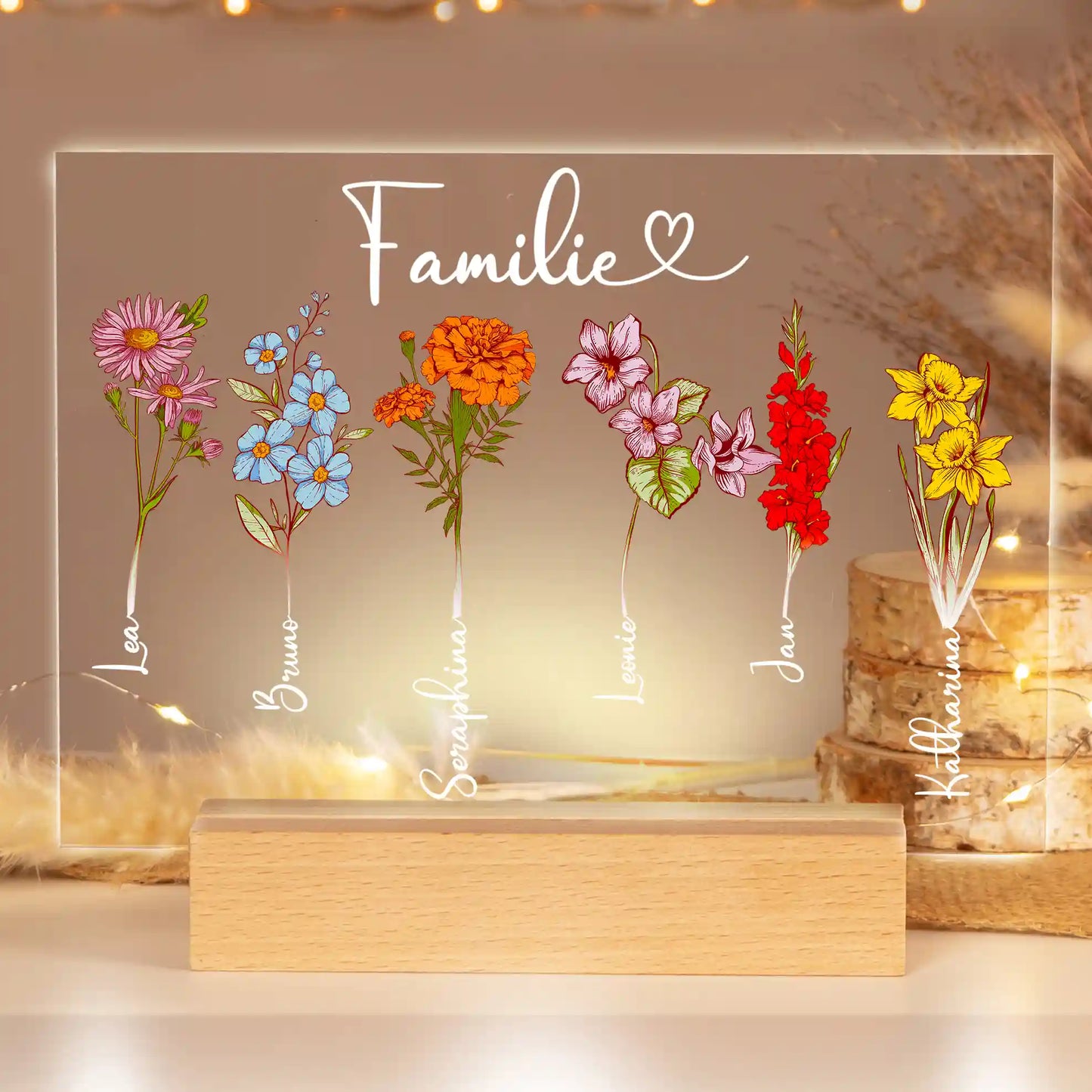 Personalisiertes Bild auf Acrylglas "Geburtsblume"