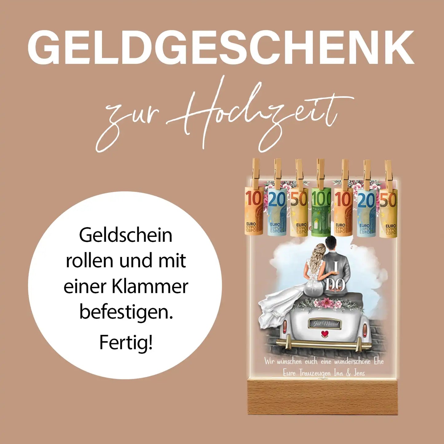 Personalisiertes Bild auf Acrylglas "Brautpaar #1"