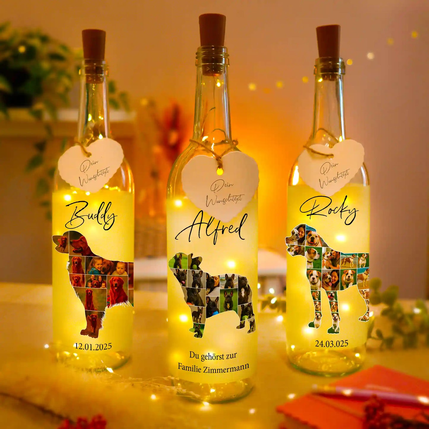 Personalisierte Lichterflasche "Mein Haustier #2"