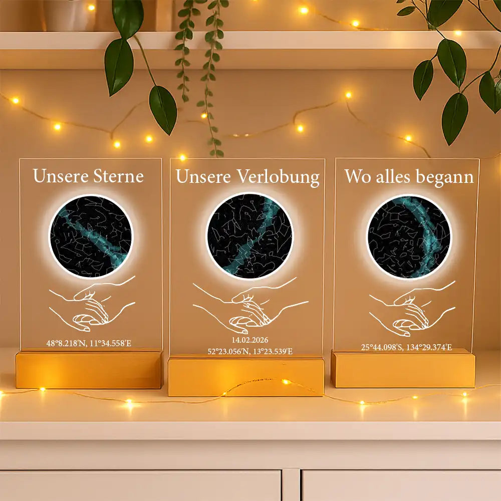 Personalisiertes Bild auf Acrylglas "Unser Sternenhimmel" | Unser Ort - Unser Datum - Unsere Sternenkarte