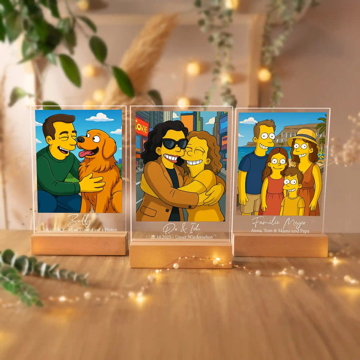 Personalisiertes Bild auf Acrylglas "Unsere gelbe Familie"