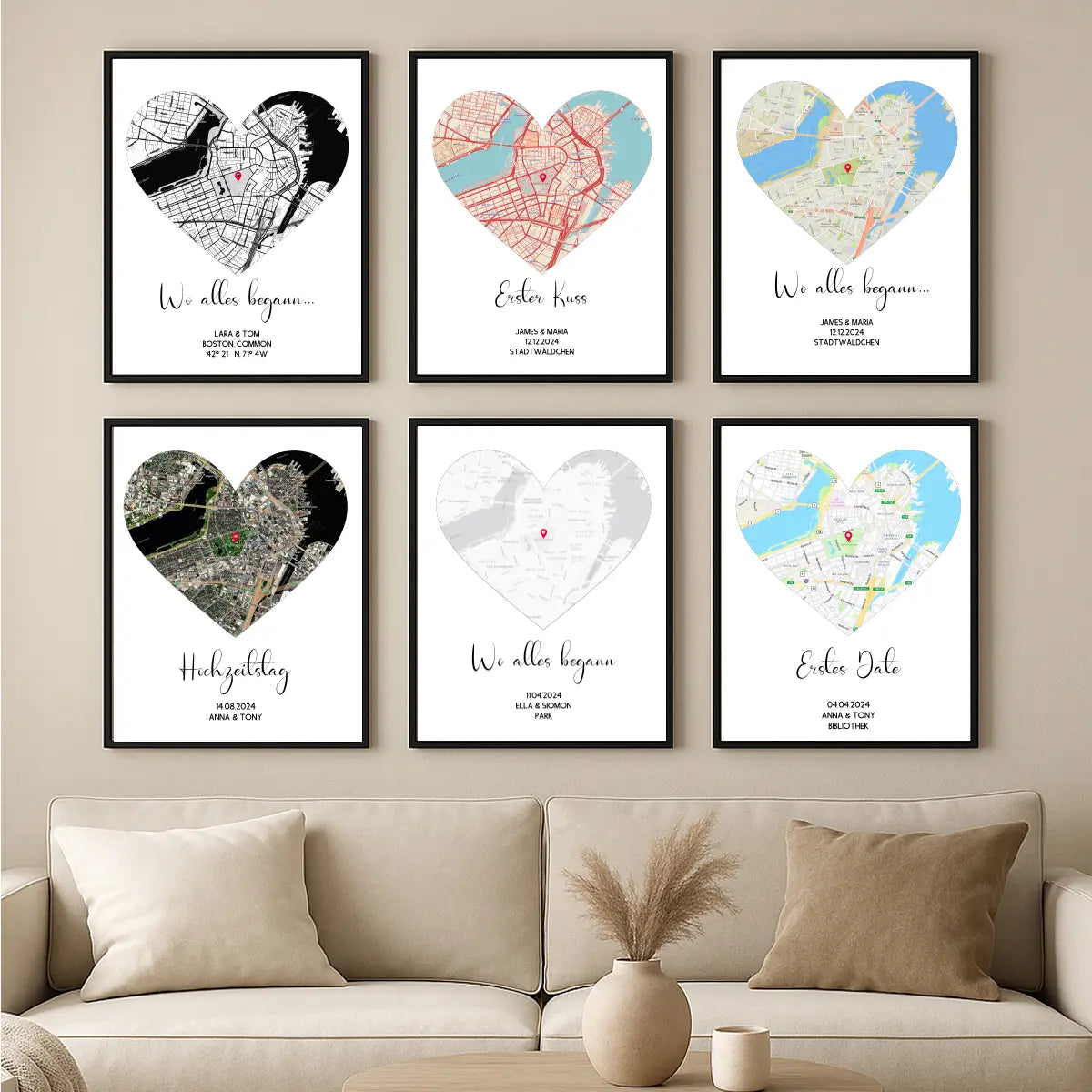 Personalisiertes Poster "Wo alles begann #2" | Deine Stadt - Deine Karte - Deine Liebe