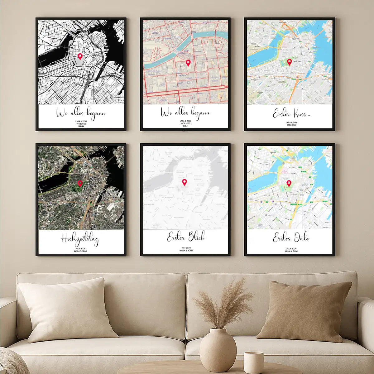 Personalisiertes Poster "Wo alles begann #1" | Deine Stadt - Deine Karte - Deine Liebe