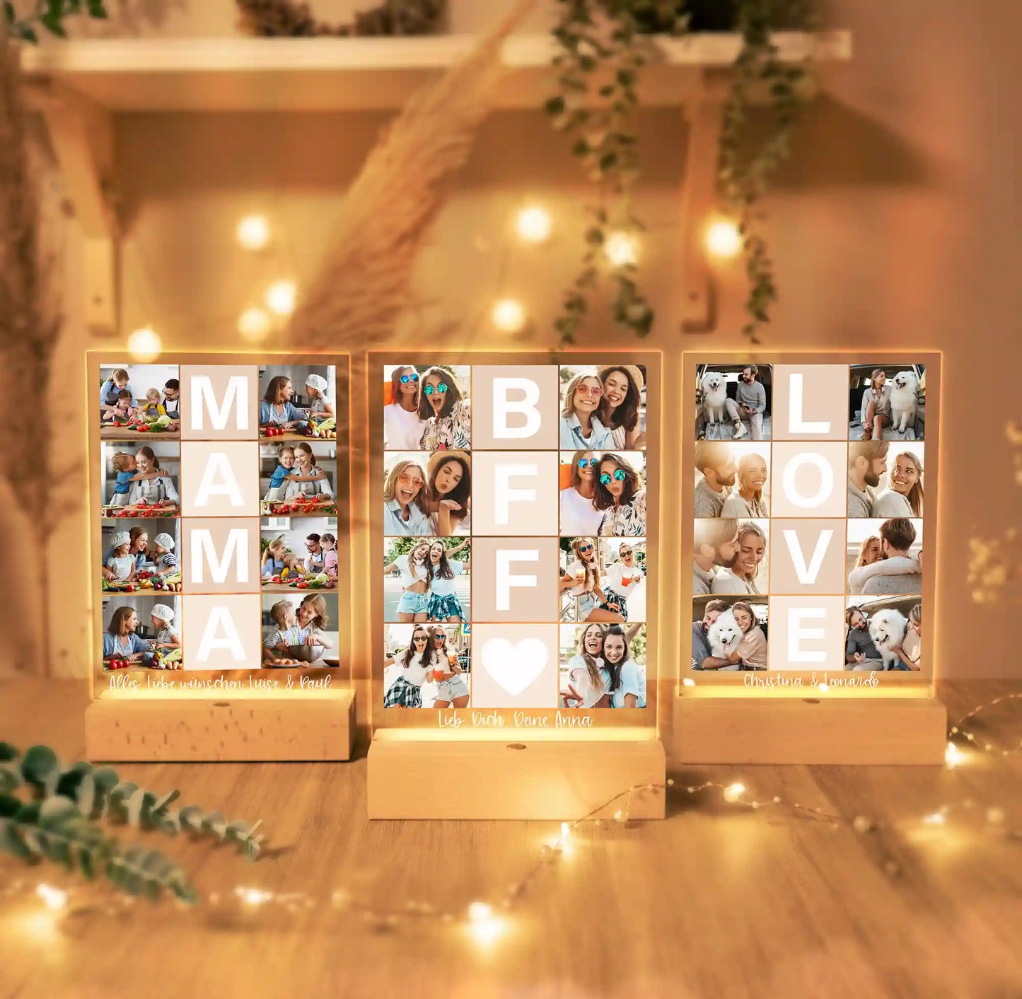 Personalisierte LED-Lampe aus Acrylglas "Fotocollage #4"