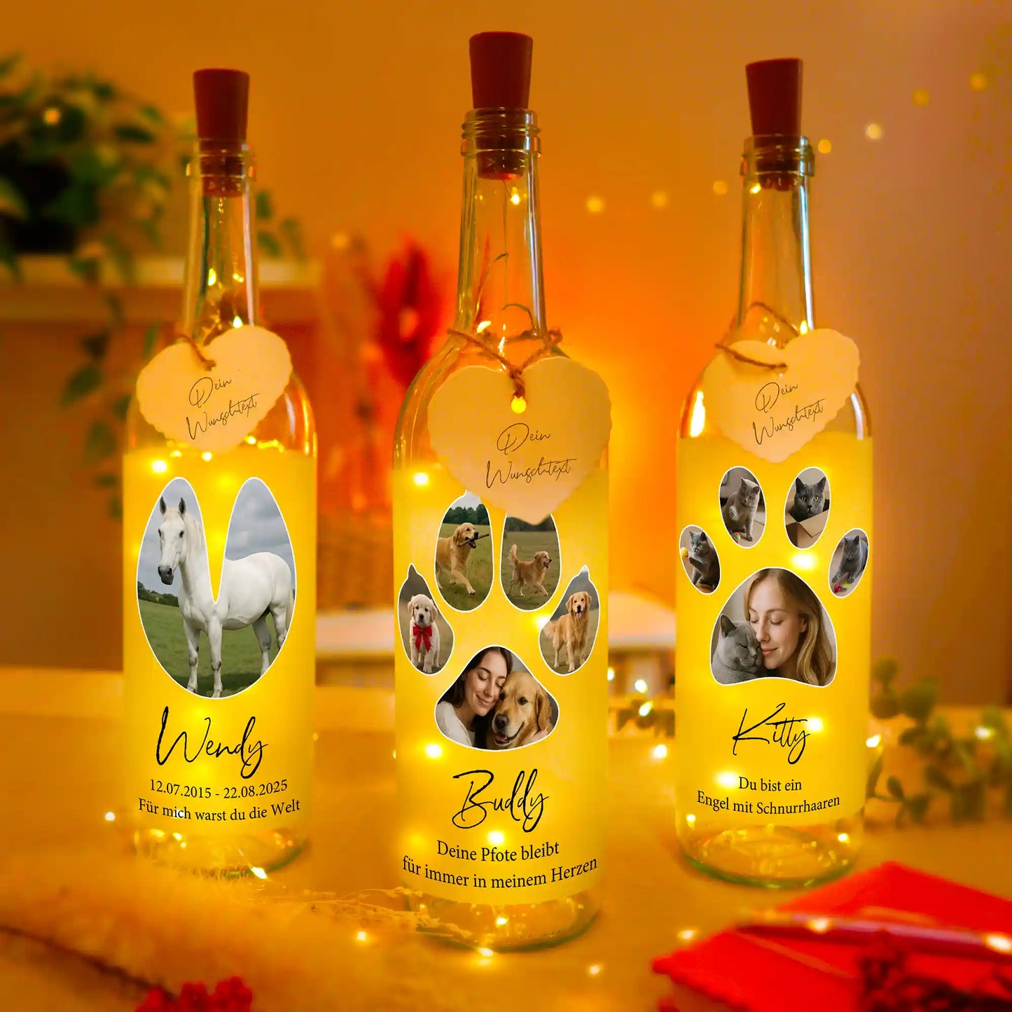 Personalisierte Lichterflasche "Mein Haustier #1"