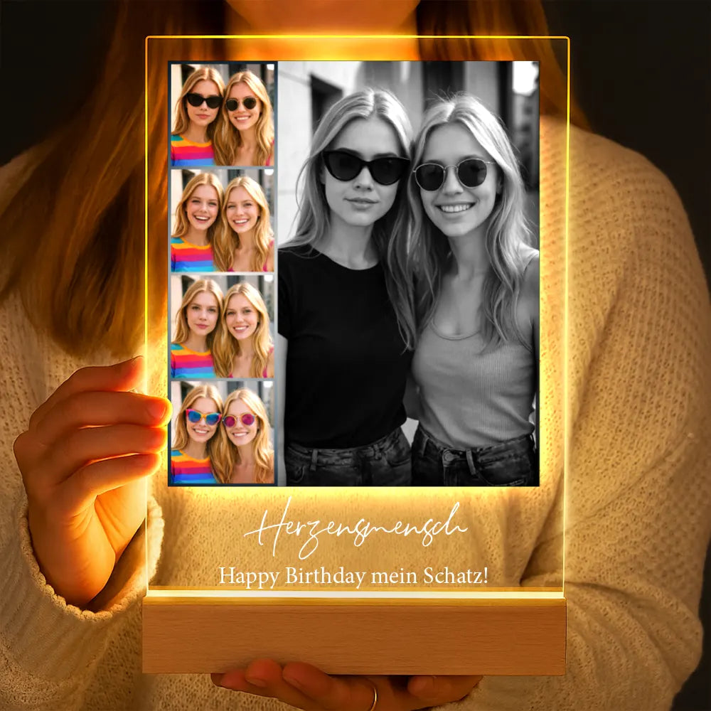 Personalisierte LED-Lampe aus Acrylglas "Fotocollage #8"